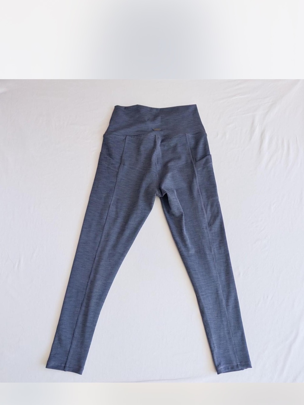 Prana Women's Gray Pinstripe Leggings - White Logo